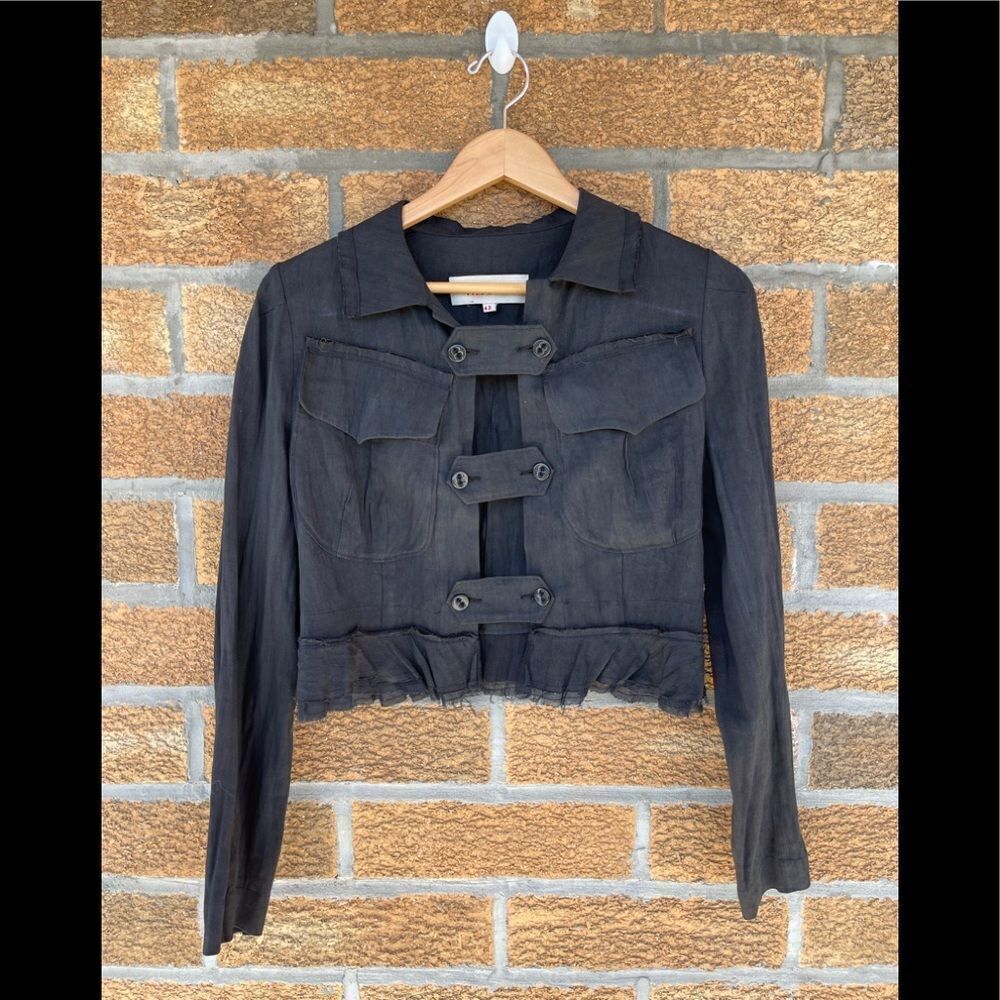 HACHE linen blend cropped jacket 42